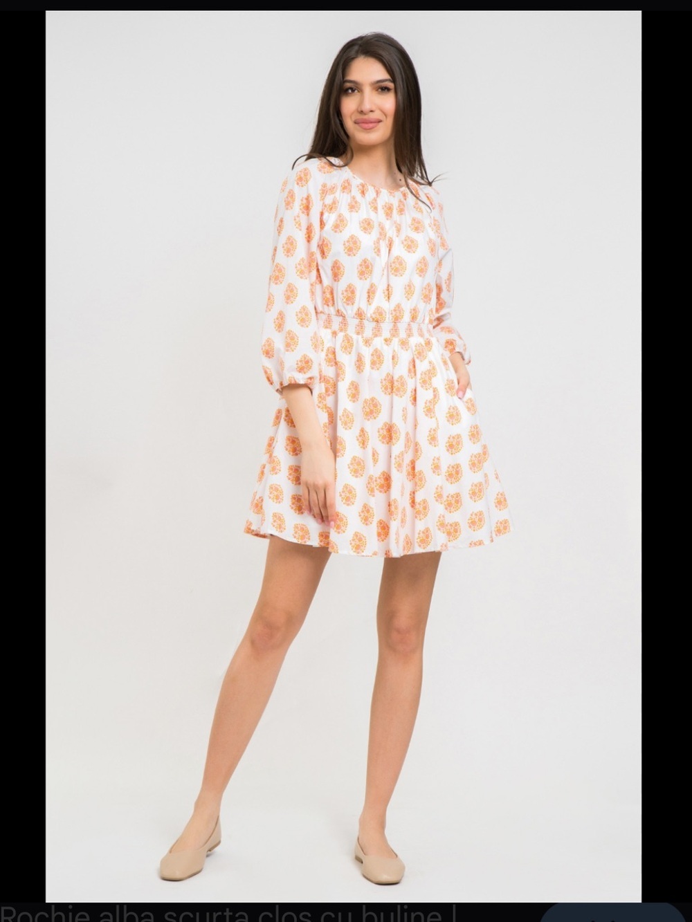 J. Crew Smocked waist  Dress with Orange Floral Print XL